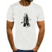 Casual O Neck Cartoon Print White Men T-shirt