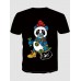 Casual O Neck Cartoon Print Black Men T-shirt