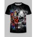 Party Halloween Clown Print Multicolor Men T-shirt